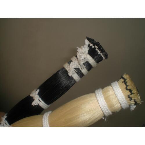 200 Hanks Quality Mongolia Violin Bow hair 100 white & 100 black hair in 32" 6G