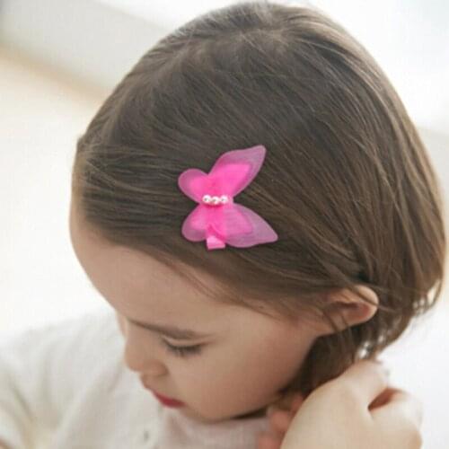 5 Pcs/lot Fashion Bow Girls' Hair Grips Butterfly Hair Clips Kids Hairpin Headwear Fashion Accessories Candy Color