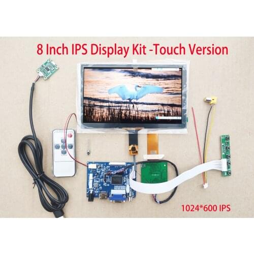 8 Inch LCD Carpc DIY Kit HDMI Compatible 1024*600 IPS Panel Reversing Priority Mult Touch Support Raspberry Pi 193*117mm