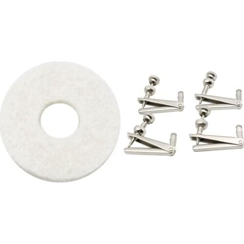 90Pcs Piano Tunning Keyboard Felt Front Rail Regulating 12mm & 4x 3/4-4/4 Silver Cello Fine Tuner Fiddle String Adjuster