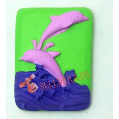 AH020 Dolphins swimming shape silicone mold Handmade Soap Clay craft mold DIY decoration tools