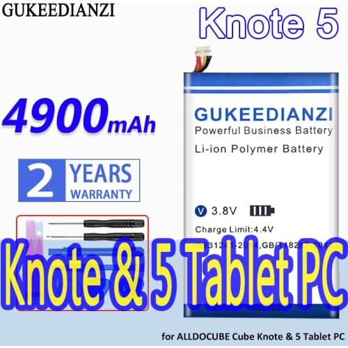 GUKEEDIANZI High Capacity Battery Knote5 4900mAh for ALLDOCUBE Cube Knote & 5 Tablet PC Bateria