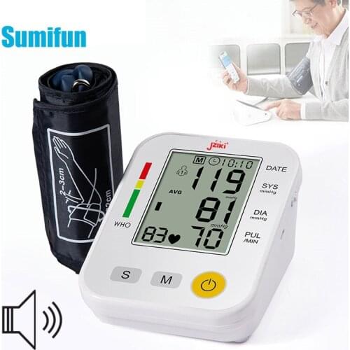 Automatic Upper Arm Blood Pressure Monitor Digital Heart Beat Rate Pulse Meter Voice Sphygmomanometer Home Blood Pressure Meter