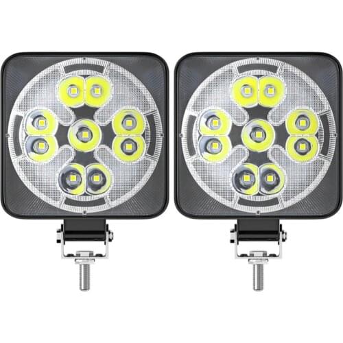 Car MINI LED Work Light Bar Spot Fog Lamp Square 21 Light Flashing Off-Road Vehicle Light Work Light Bar White Yellow Spotlight