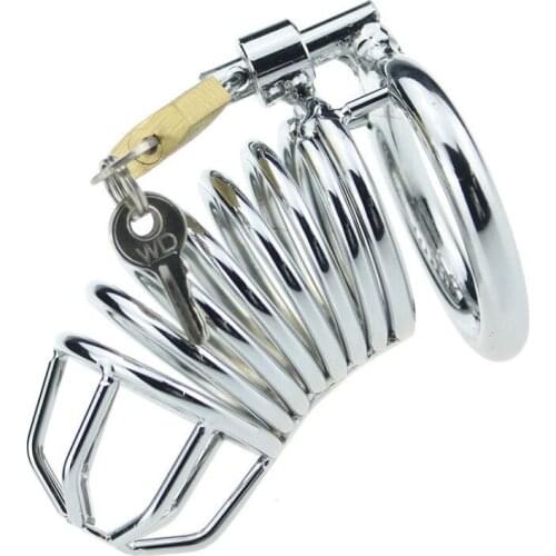 BDSM Gay Toys Penis Chastity Device with Cock Ring Rings Metal Penis Attachment Bondage Chastity Cage Adult Sex Toys for Men Gay