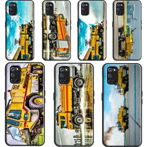 Fire Truck Cover For OPPO A5 A9 A53 A31 2020 A1K A3S A5S A15 A52 A72 A83 A91 A93 Find X3 Pro F5 Case