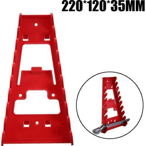 9 Slots Tools Holder Rack Rail Tray Plastic Hand Wrenches Rack Wall Mounted Spanner Rack Organizer Tool