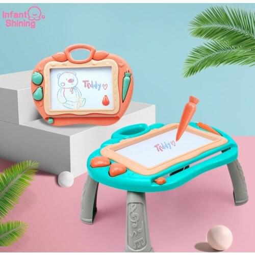 Infant Shinings Childrens Magnetic Graffiti Bracket Drawing Board Color Handwriting Board Reusable Large Four-Foot
