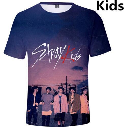 3 To 13 Years Kids t shirt KPOP Stray Kids 3d printed t-shirt Boys Girls fashion Hip hop Tee shirt children Clothes