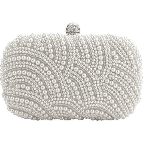 Hot Fashion Clutch Bag Beaded Party Bridal Handbag Wedding Evening Purse White
