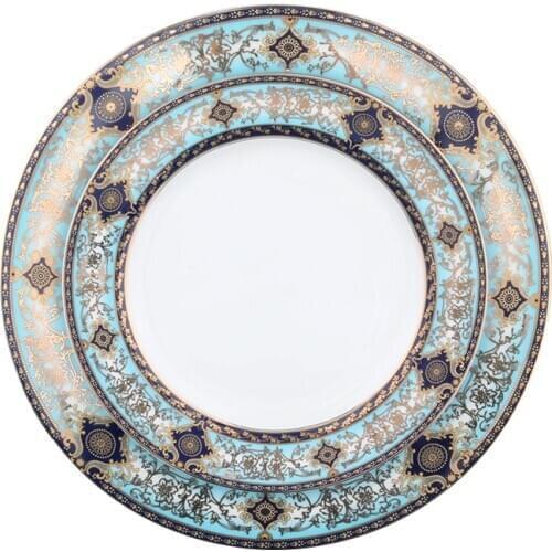 Hot Selling Disposable Diamond 10.5" 8” Plate Set Kitchen China Ceramic For Fruit Bread Decoration