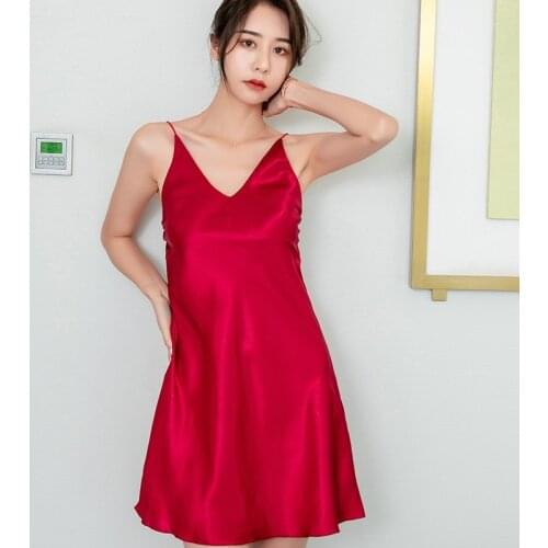 Sexy Silky Women Sleep Robe Strap Top Sleepwear V-Neck Nightdress Lady Home Wear Nightgown Bath Gown Sleepshirts Bathrobe M-XXL