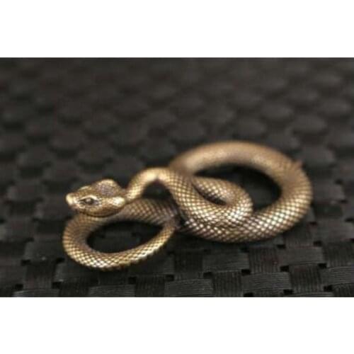 Art Rare Chinese old bronze handmade Snake Statue figure Tea Pet decoration