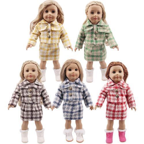 Doll clothes 5 Colors Small Incense Style Two-Piece Suit For 18 Inch American&43Cm New Born Baby Doll ,Our Generation , Gifts