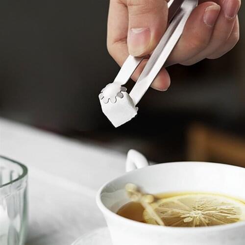 Stainless Steel Mini Ice Tongs Universal Portable Sugar Tongs Tea Tongs Small Food Tongs Ice Cube Clip Ice Clamp Kitchen Tool