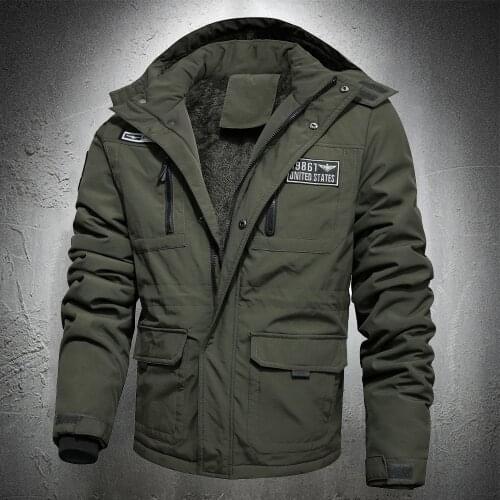 2020 Men Military Jacket Cotton Hooded Outwear Jacket Parkas Winter Fashion Jacket Men Tactical Jacket Army Coat Plus Size M-5XL