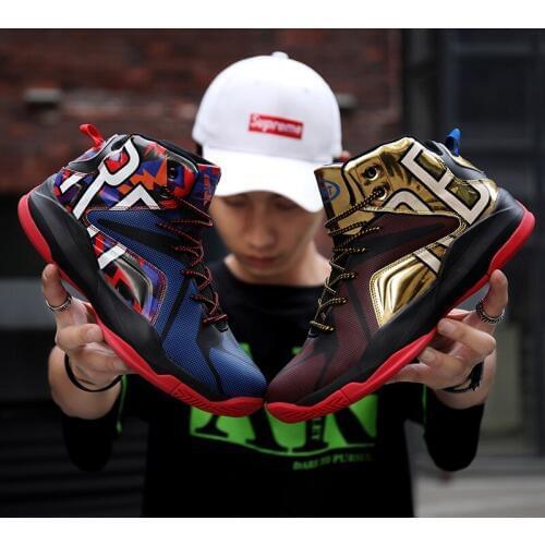 Mandarin duck basketball sneakers Outdoor Men high cut combat anti-skid Breathable Wear resistant sports shoes New jogging shoes