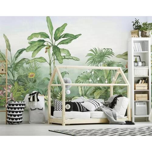 Custom Wallpaper photo Hand-painted Plant Tropical Rainforest Mural Living Room Bedroom Mural TV Background Wall 3D Wallpaper