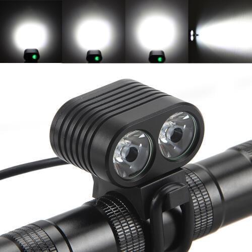 Mini Bike Front Light 5000LM 2*XM-L2 LED Bicycle Lights Lamps Cycling Flashlight Headlamp with Rechargeable 18650 Battery Pack