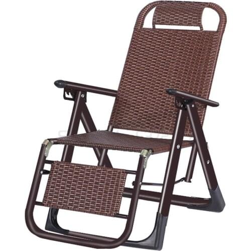 Rattan woven folding lunch break recliner nap single lazy chair outside home office