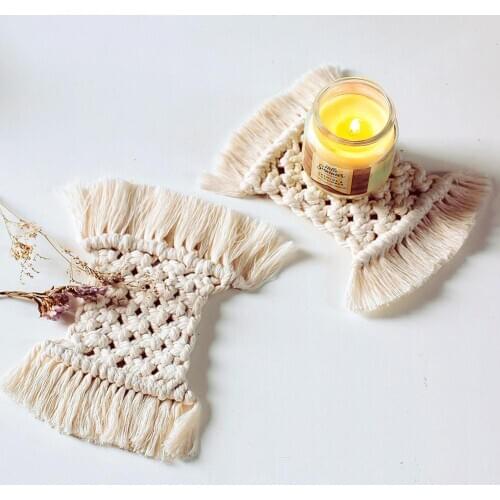 Bohemia Style Hand-woven Anti-slip Heat-resistant Placemat Coaster Kitchen Table Mat