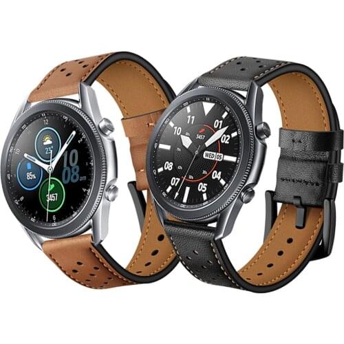 Watchband For Samsung Galaxy Watch3 45mm 41mm Genuine Leather Strap For Samsung Watch 3 Band Bracelet Replacement Accessories