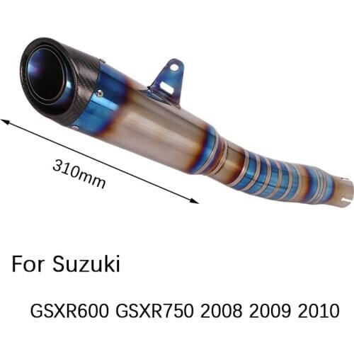 Reserve Catalyst for Suzuki GSXR600 GSXR750 2008-2010 Motorcycle Exhaust Pipe Blue Titanium Alloy Escape No DB Killer Slip On