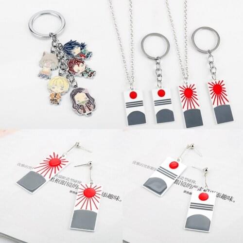 Japanese Anime Demon Slayer Earrings Cosplay Prop Kimetsu no Yaiba Tanjirou Kamado Cosplay Accessores Prop Handmade