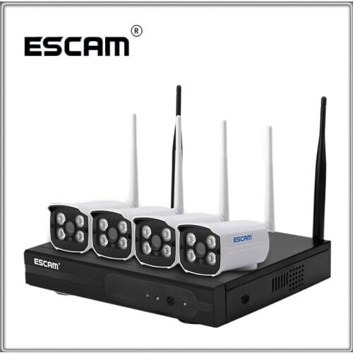 ESCAM WNK403 Video Surveillance System 4CH CCTV Security Kit 720P Security Camera Super P2P Night Vision Wireless NVR Kit
