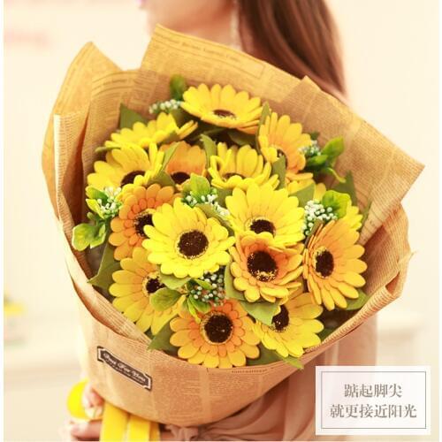 Emulation flower bouquet Felt kit Non-woven cloth Craft DIY Sewing set Felt Handwork Material DIY needlework supplies
