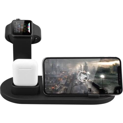 10W Qi Fast Charger 4 In 1 Wireless Charging Stand for Apple Watch IPhone 6s 7s 8s P 11 X XS XR 8 Airpods1 2 Pro Dock Station