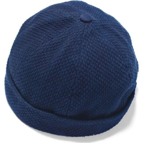 Indigo Vintage Men Women Hat Casual High Street Clothing Accessory Caps Natural Plant Blue Dyed Beanies Hats Skullcap Solid Cap