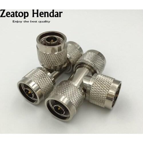 1Pcs Brass T Type N Male to 2 x N Male Plug 3 Three N Male Jack 3 Way N Splitter RF Coax Coaxial Adapter Connector High Quality