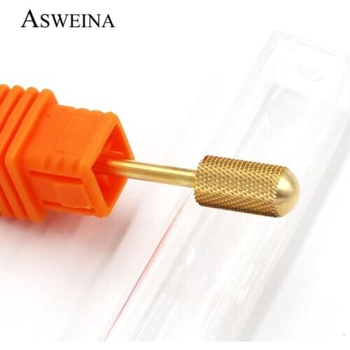 1pc Carbide Nail Drills Bit AAAAA Top Quality Gold Smooth Top Electric Nail Files Nail Art Tool Accessory