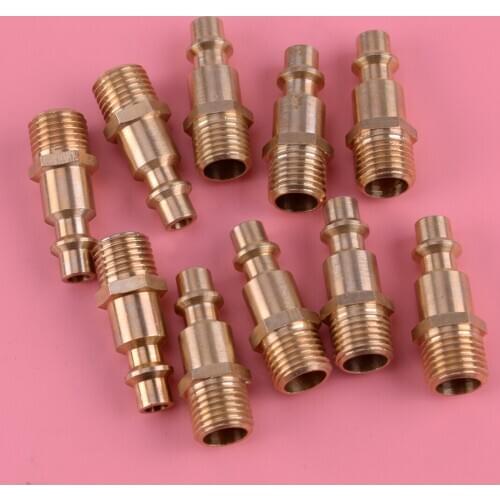10PCS New 1/4" NPT Male Plug Air Hose Connector Aapter Quick Pneumatic Fitting Industrial Air-operated Tool Compressor Set