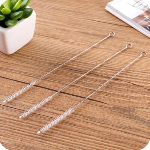 20 cm Reusable Straw Cleaning Brushes Stainless Steel Wash Drinking Pipe Brush Household Kitchen Accessories LX7906