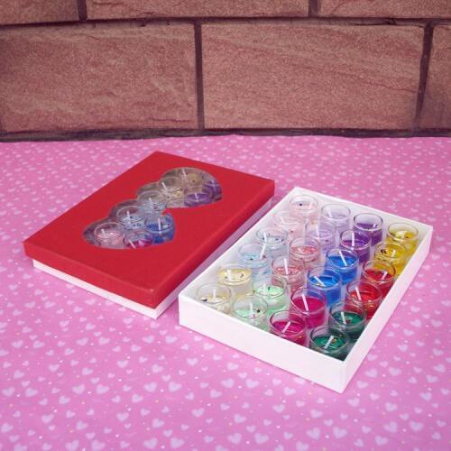 24PC/box Mix Color Cup-shaped Scented Candles Glass Cup Gel Wax Jelly Candles Creative Gift Marriage proposal Gifts