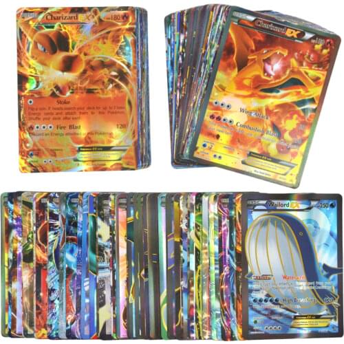 10-60 Pcs No Repeat Pokemon EX Card V MAX MEGA TAG TEAM GX Battle Carte Trading Shining Cards Game English Version Children Toy