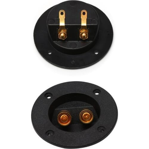 OOTDTY Car Stereo Speaker Box Terminal Round Spring Cup Connector Subwoofer Plug
