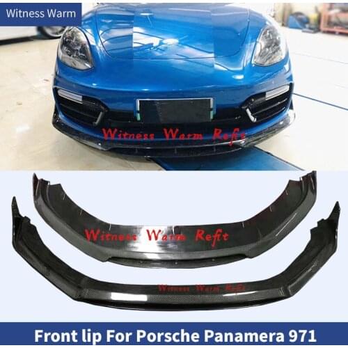 Front bumper Lip Spoilers For Porsche Panamera 971 Turbo 2017 2018 2019 2020 2021 Bumper Splitter Carbon Fiber Spoiler