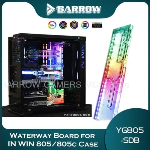 Barrow Distro Plate For IN WIN 805/805c Case LRC2.0(5V 3Pin AURA) Water Cooling Program YG805-SDB