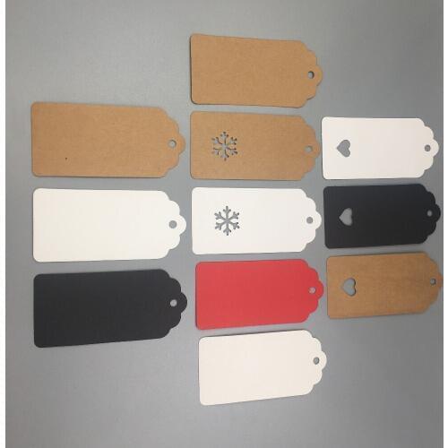 50 pcs multicolor scallop head label clothing price card DIY wedding decoration card luggage label product description tag