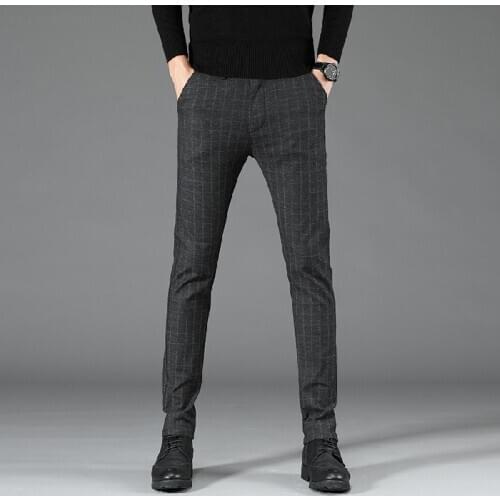 Casual Pants Men 's Plaid Pants Loose Slim Korean Fashion Pants Men 's Pants Pant Style Fit Type Front Style Length
