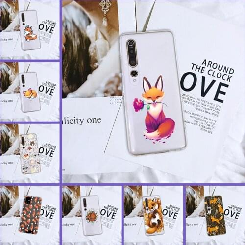 Phone Case For Xiaomi Mi 10 Lite Pro Youth Play Soft Silicone Transparent Kawaii Fox Back Cover For Xiaomi Mi Note 10 Lite Pro