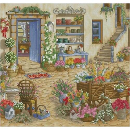 Flower garden patterns Counted Cross Stitch 11CT 14CT 18CT DIY wholesale Chinese Cross Stitch Kits Embroidery Needlework Sets
