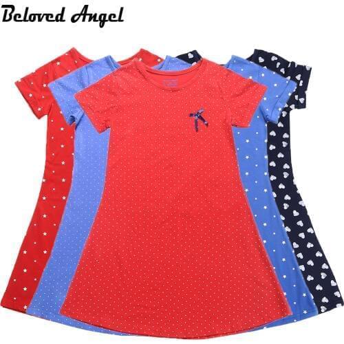Beloved Angel New 5 Style Baby Girls Dress 1-13Yrs Children Girl Summer Dresses 100% Cotton High Quality Kids Vintage Clothing