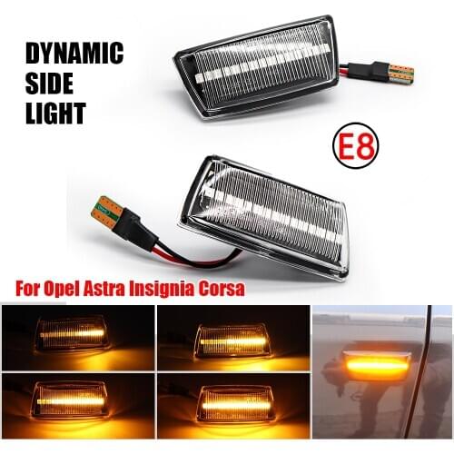 For Opel Insignia Astra H Zafira B Corsa D For Chevrolet Cruze LED Dynamic Side Marker Turn Signal Lamp Sequential Blinker