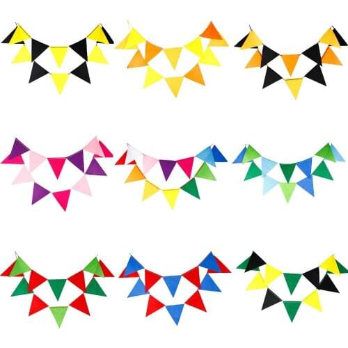 12 Flags - 2.8M Felt Banners Bunting Decor Party Birthday Baby Shower Garland Room Christmas Halloween Party Decoration