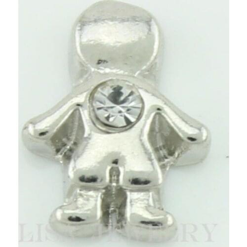 Hot selling 10PCS little boys April birthstone floating charms for glass floating lockets