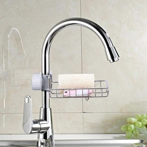 Hot Faucet Sponge Holder Soap Bathroom Organizer Kitchen Sink Caddy Storage Liquid Drainer Faucet Rack Dry Rack